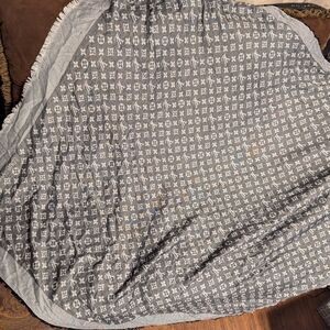 Louis Vuitton Charcoal Monogrammed Silk Shawl